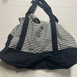 Thirty-One Navy and White Striped Tote